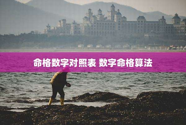 命格数字对照表 数字命格算法