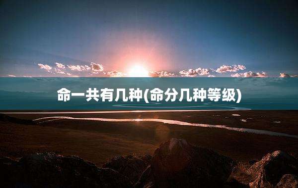 命一共有几种(命分几种等级)