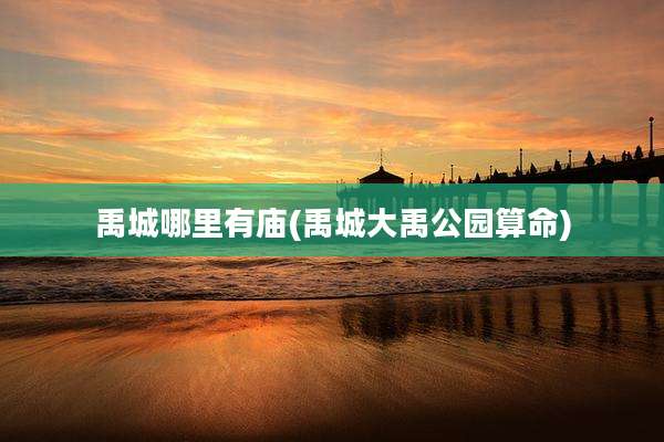 禹城哪里有庙(禹城大禹公园算命)