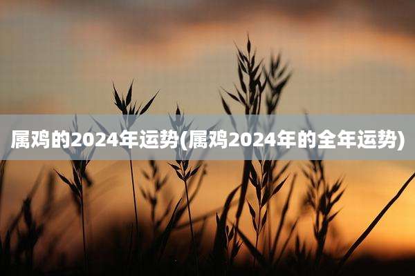 属鸡的2024年运势(属鸡2024年的全年运势)