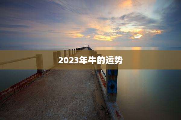 2023年牛的运势