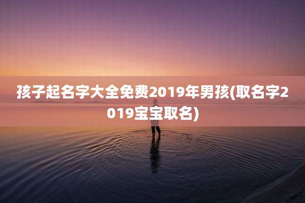 孩子起名字大全免费2019年男孩(取名字2019宝宝取名)