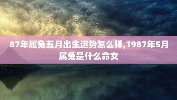 87年属兔五月出生运势怎么样,1987年5月属兔是什么命女