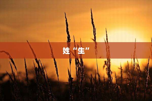 姓“生”