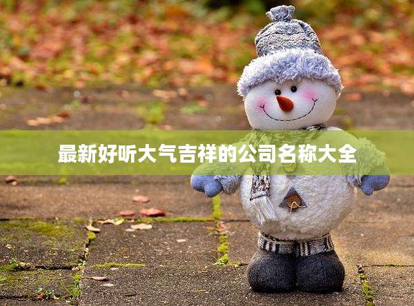 最新好听大气吉祥的公司名称大全