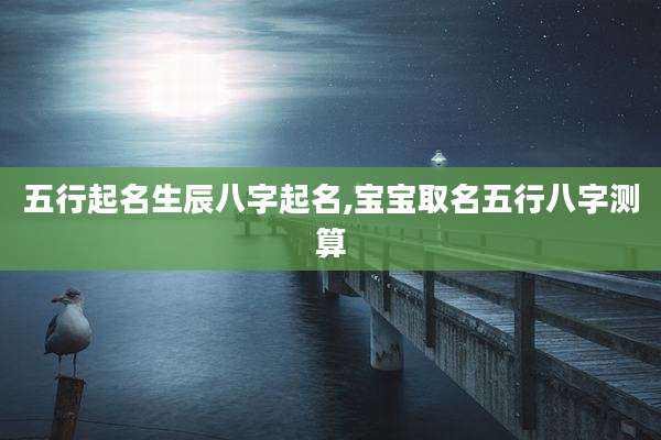 五行起名生辰八字起名,宝宝取名五行八字测算