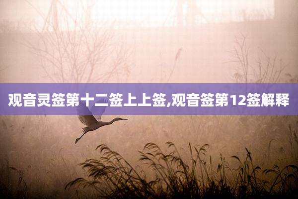 观音灵签第十二签上上签,观音签第12签解释