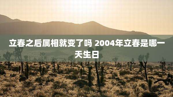 立春之后属相就变了吗 2004年立春是哪一天生日