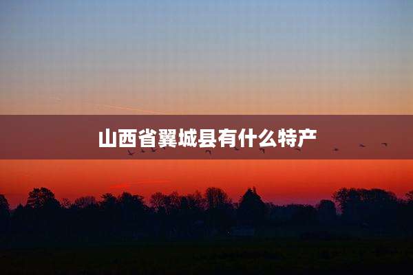 山西省翼城县有什么特产