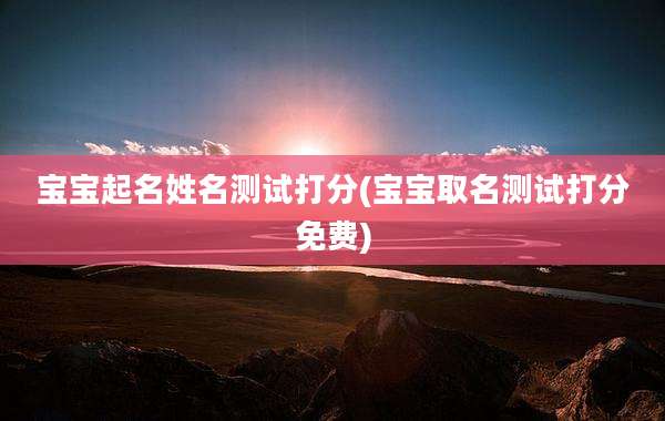 宝宝起名姓名测试打分(宝宝取名测试打分免费)