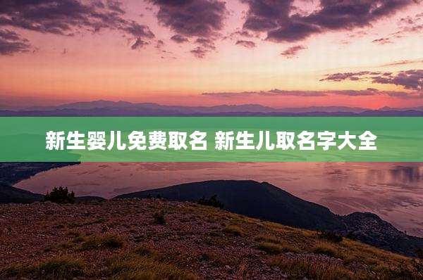 新生婴儿免费取名 新生儿取名字大全