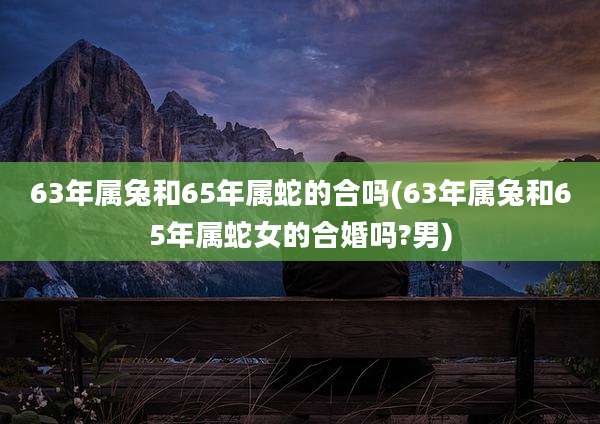 63年属兔和65年属蛇的合吗(63年属兔和65年属蛇女的合婚吗?男)