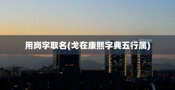 用岗字取名(戈在康熙字典五行属)