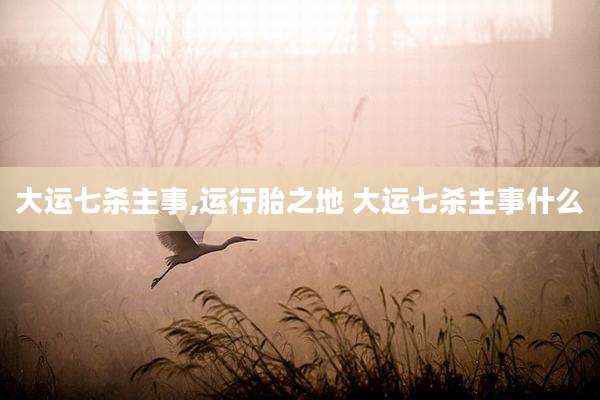大运七杀主事,运行胎之地 大运七杀主事什么