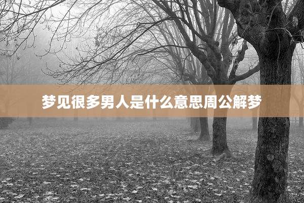 梦见很多男人是什么意思周公解梦
