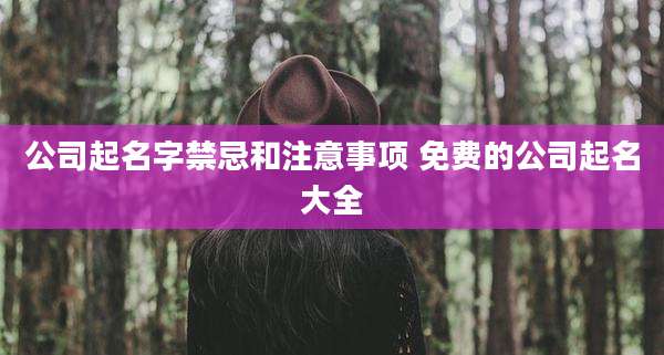 公司起名字禁忌和注意事项 免费的公司起名大全