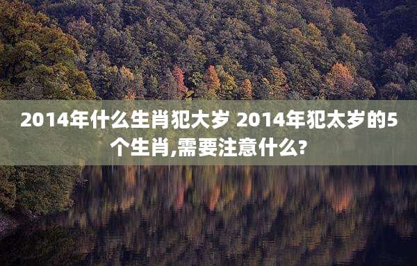 2014年什么生肖犯大岁 2014年犯太岁的5个生肖,需要注意什么?