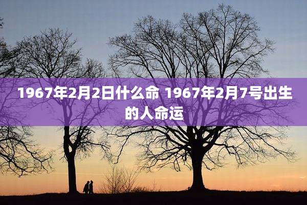 1967年2月2日什么命 1967年2月7号出生的人命运