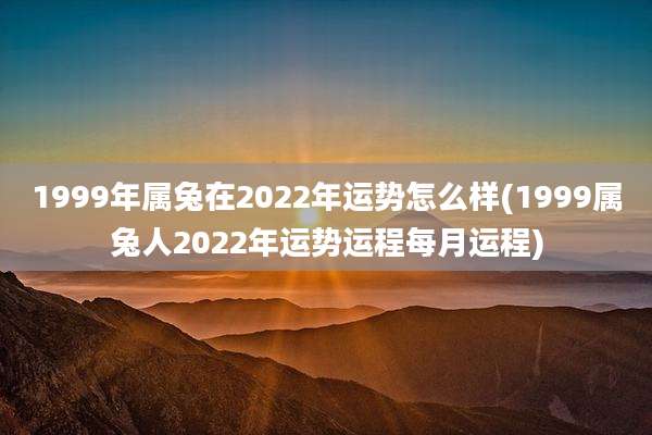 1999年属兔在2022年运势怎么样(1999属兔人2022年运势运程每月运程)
