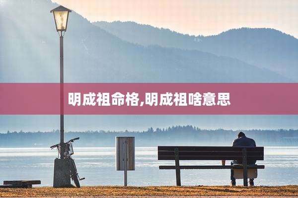 明成祖命格,明成祖啥意思
