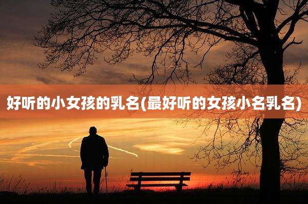 好听的小女孩的乳名(最好听的女孩小名乳名)