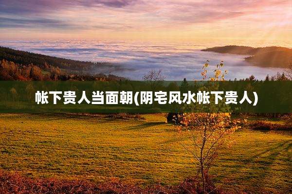 帐下贵人当面朝(阴宅风水帐下贵人)
