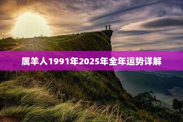 属羊人1991年2025年全年运势详解