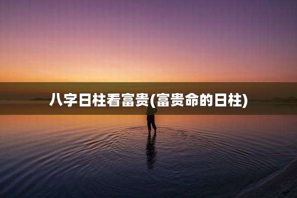八字日柱看富贵(富贵命的日柱)