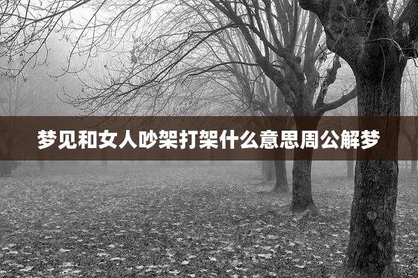 梦见和女人吵架打架什么意思周公解梦