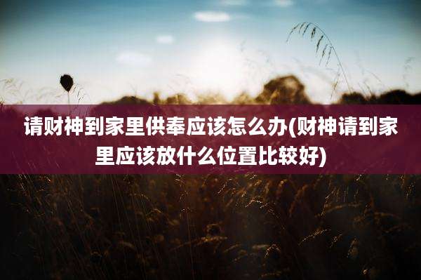 请财神到家里供奉应该怎么办(财神请到家里应该放什么位置比较好)