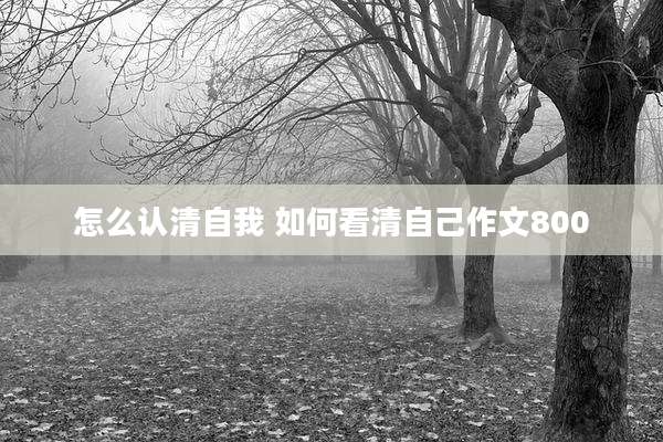 怎么认清自我 如何看清自己作文800