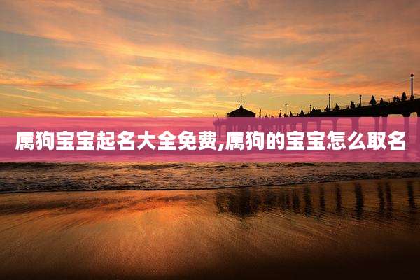 属狗宝宝起名大全免费,属狗的宝宝怎么取名