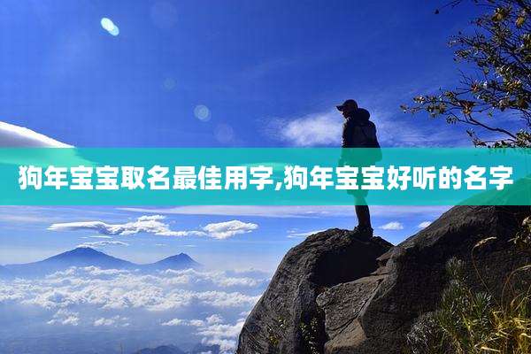 狗年宝宝取名最佳用字,狗年宝宝好听的名字
