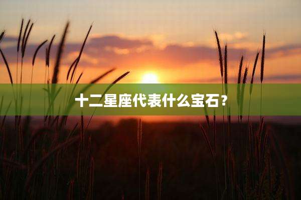 十二星座代表什么宝石?