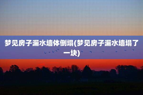 梦见房子漏水墙体倒塌(梦见房子漏水墙塌了一块)