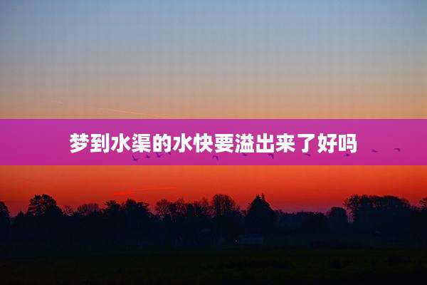 梦到水渠的水快要溢出来了好吗