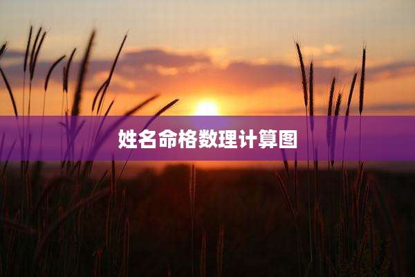 姓名命格数理计算图
