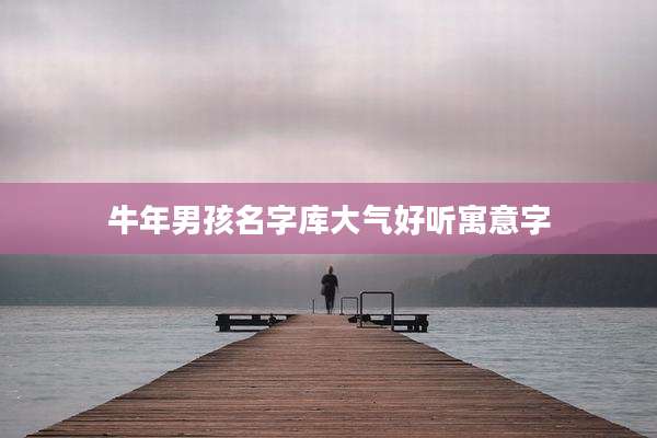 牛年男孩名字库大气好听寓意字