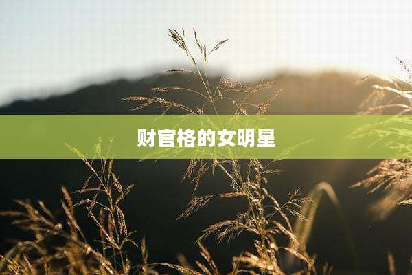 财官格的女明星