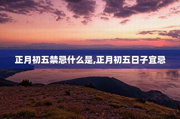 正月初五禁忌什么是,正月初五日子宜忌