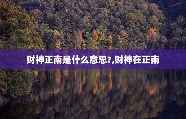 财神正南是什么意思?,财神在正南