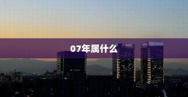 07年属什么