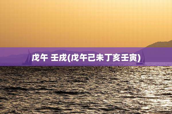 戊午 壬戌(戊午己未丁亥壬寅)