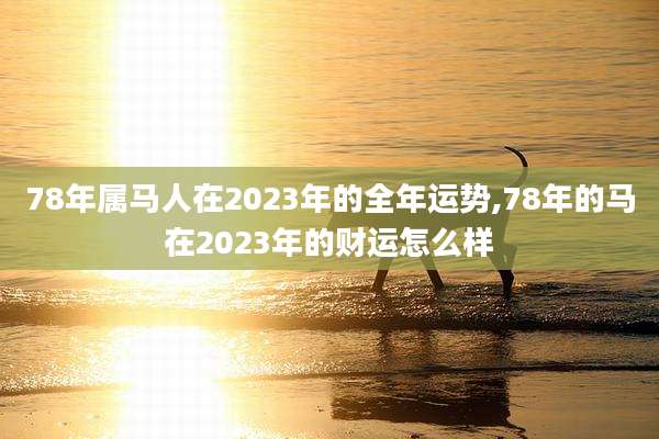 78年属马人在2023年的全年运势,78年的马在2023年的财运怎么样