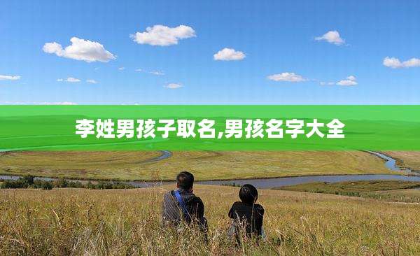 李姓男孩子取名,男孩名字大全