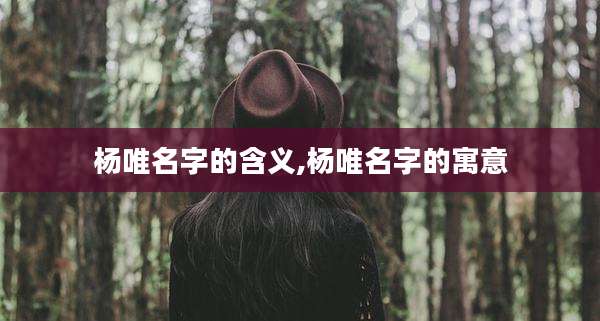 杨唯名字的含义,杨唯名字的寓意