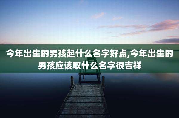 今年出生的男孩起什么名字好点,今年出生的男孩应该取什么名字很吉祥