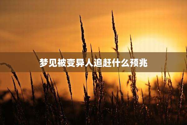 梦见被变异人追赶什么预兆