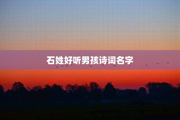 石姓好听男孩诗词名字