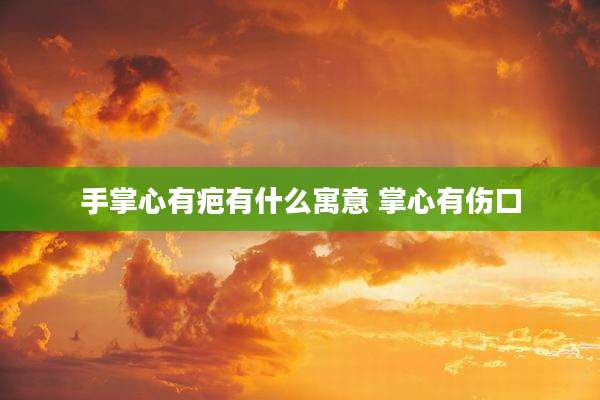 手掌心有疤有什么寓意 掌心有伤口